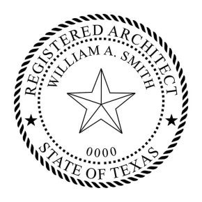 State of Texas architect seal template with star design.  
