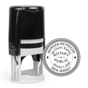 New Jersey Round Notary Stamp body and impression
