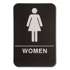 Black Women's ADA Braille Restroom Sign | 9