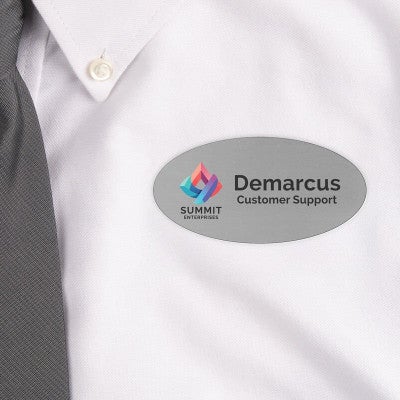 Oval name tags are perfect for any business setting. 