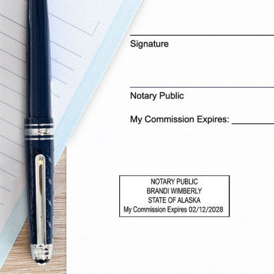 Example of Alaska Notary Rectangle Stamp Impression on Paper