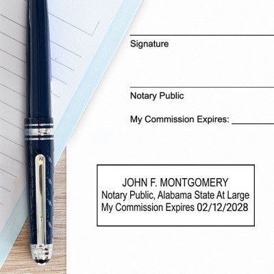 Alabama Notary Rectangle Stamp Impression Example
