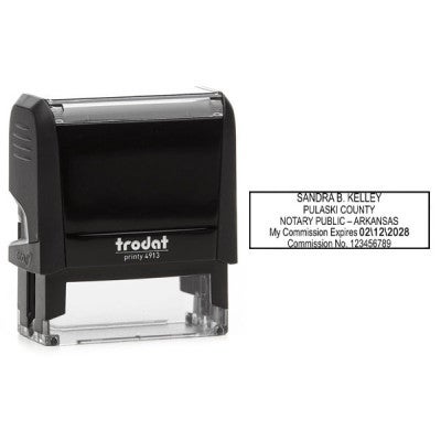 Arkansas Notary Rectangle Stamp Body and Design