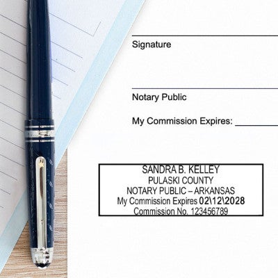 Example of Arkansas Notary Rectangle Impression