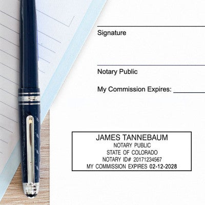 Colorado Notary Rectangle Stamp Impression Example