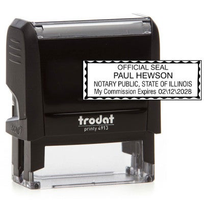 Illinois Notary Rectangular with Serrated Border