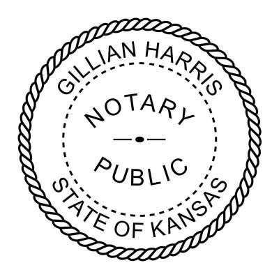 State of Kansas notary public seal impression.
