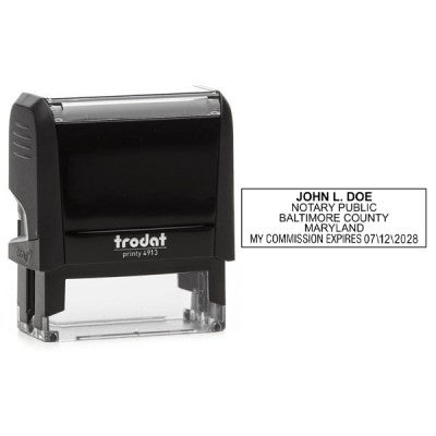 Maryland Notary Rectangle Impression and Trodat Printy Stamp Body