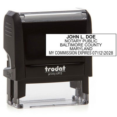 Impression overlay of the Maryland Notary Rectangle