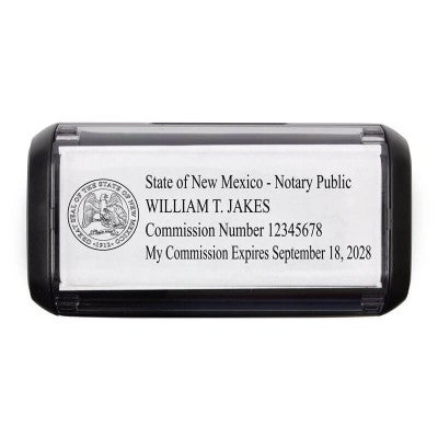 Top View of the New Mexico Notary Rectangular State Stamp
