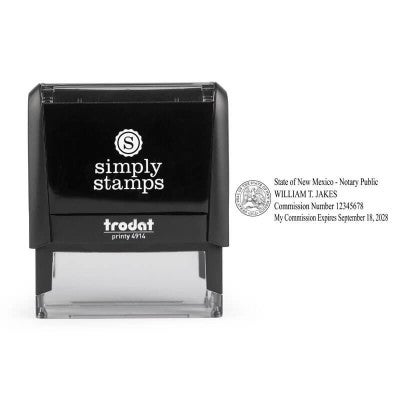 New Mexico Notary Rectangular State Stamp and Impression