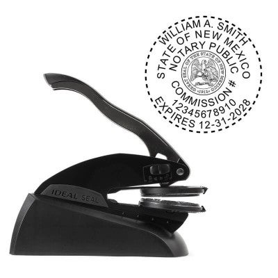 New Mexico Round Notary Seal Embosser With Desk Cradle