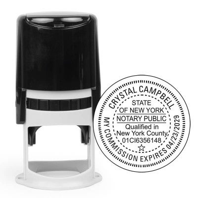 New York County notary seal impression and the stamp body