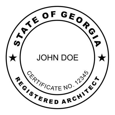 A close-up on the State of Georgia Architect Seal