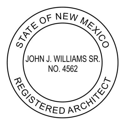 A close-up on the State of New Mexico Architect Seal
