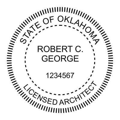 A close-up on the State of Oklahoma Architect Seal