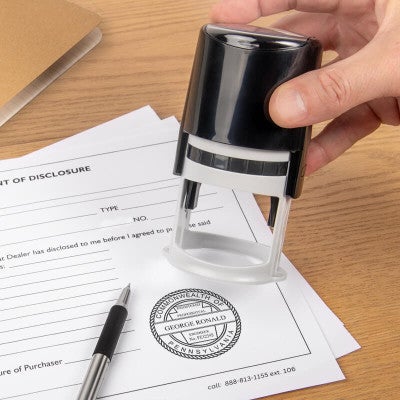 The State of Pennsylvania Engineer Seal being used on a document