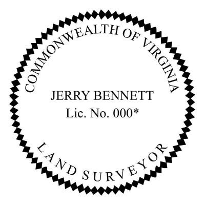 A close-up on State of Virginia Land Surveyor Seal