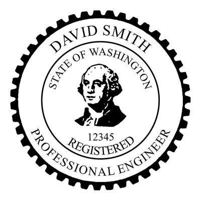 A close-up of the State of Washington Engineer Seal impression