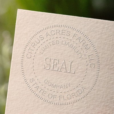 This is what the raised impression left by the LLC Seal Embosser looks like on paper.