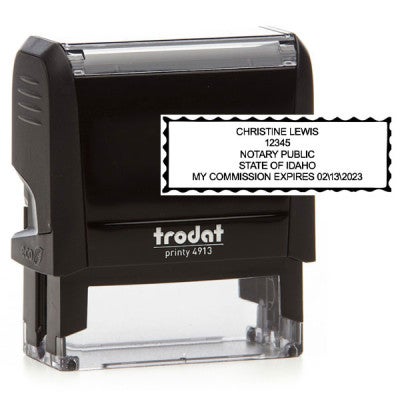Impression overlay stamp body of Idaho Notary Public Seal with Expiration