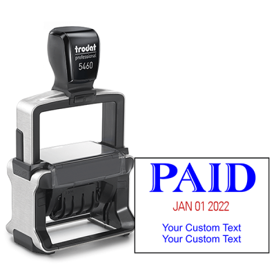 Trodat Professional Paid Dater With Custom Text Below
