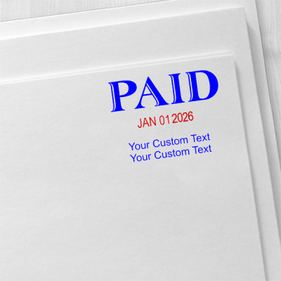 Trodat Professional Paid Dater With Custom Text Below Imprint Example