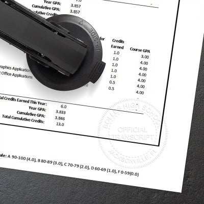 Example of Official Transcript Embosser Seal Impression on Paper