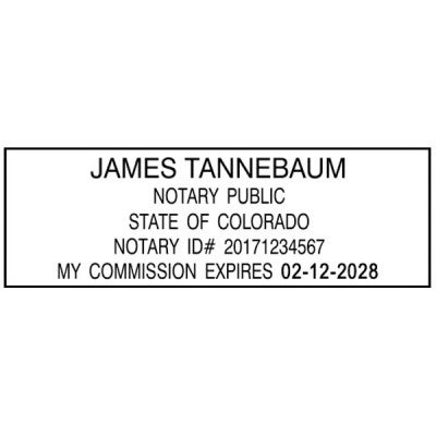 Colorado Notary Pink Stamp - Rectangle Impression