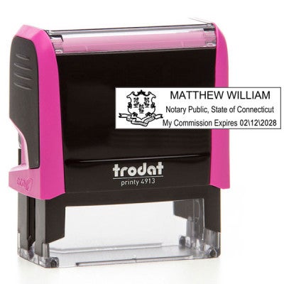 Connecticut Notary Pink Stamp