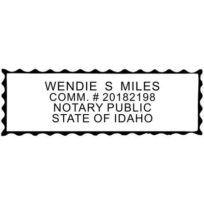 Impression only of Idaho Notary Pink Stamp - Rectangle