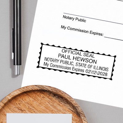 Example of Illinois Notary Pink Stamp Impression on Paper