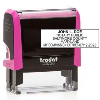 Example of the Rectangle Impression over the Trodat Printy 4913 in Pink