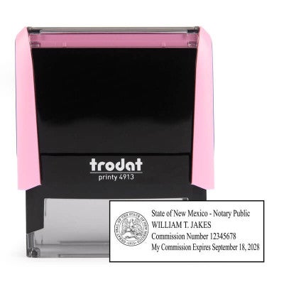 New Mexico Pink Rectangle Notary Stamp