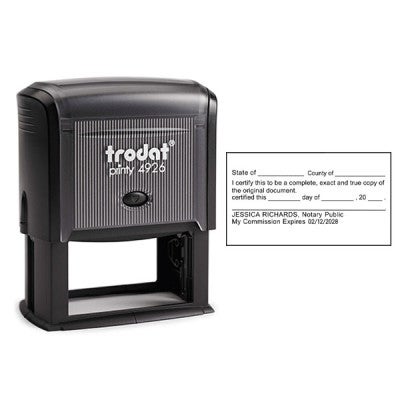 Certified True Copy Stamp for Notary Use Stamp Body and Impression