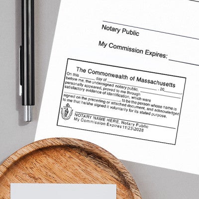 Another example of Massachusetts Acknowlegment Notary Stamp impression on paper