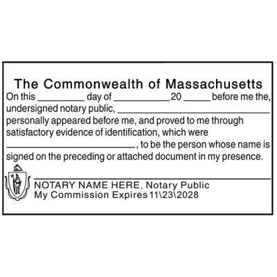 Impression only of Massachusetts SIGNATURE WITNESS Notary Stamp