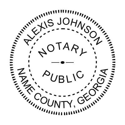 The impression on the Georgia Notary Public Round Stamp