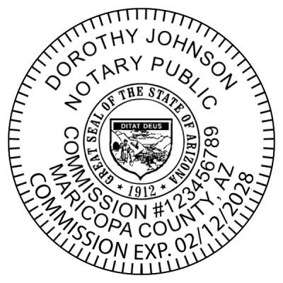 Arizona Notary Pink Stamp - Round Impression Only