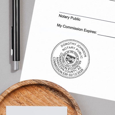  Arizona Notary Pink Stamp Impression on Paper