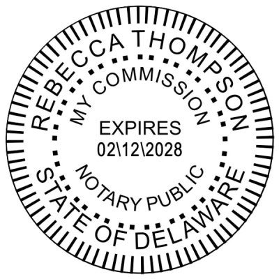 Delaware Notary Pink Stamp - Round Impression Only