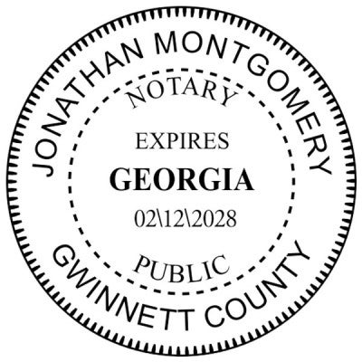 Georgia Notary with Expiration Date Pink Stamp - Round Impression