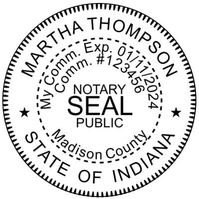 Indiana Notary Pink Stamp - Round Impression Only