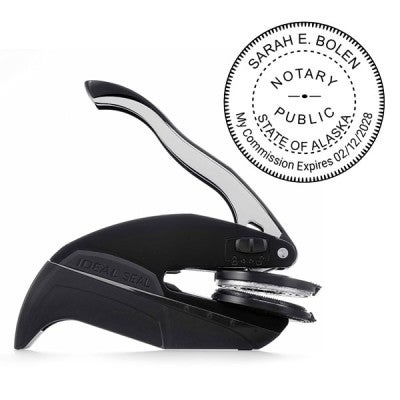 Alaska Notary Round Seal Impression and Embosser