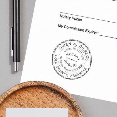 Arkansas Notary Round Seal Embosser Impression on Paper