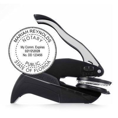 Florida Notary Public Round Seal Embosser and Impression