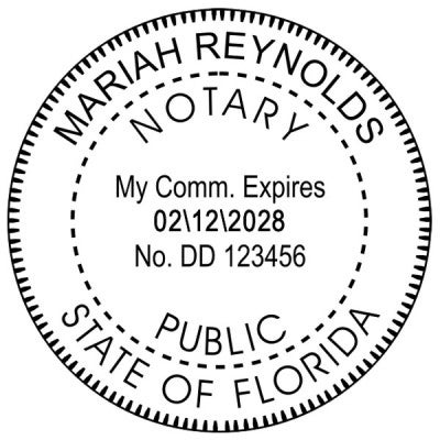 Florida Notary Public Round Seal Embosser Impression