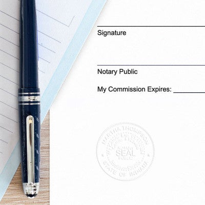 Example of Indiana Notary Round Seal Embosser Impression