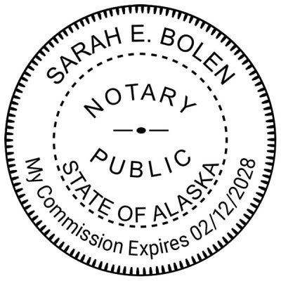 Alaska Notary Pink Seal Embosser Impression