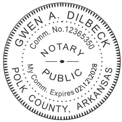 Arkansas Notary Pink Seal Embosser Impression